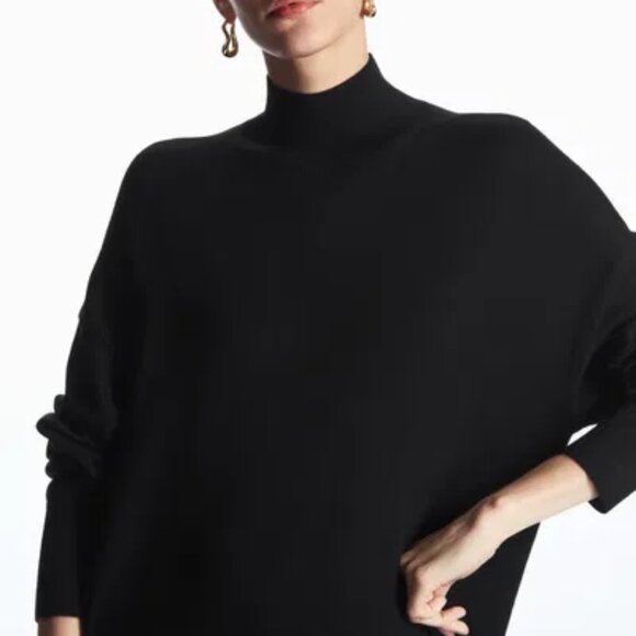 NWT COS Wool Turtleneck Maxi Sweater Dress Black Size S! VERY RARE! - Picture 8 of 17